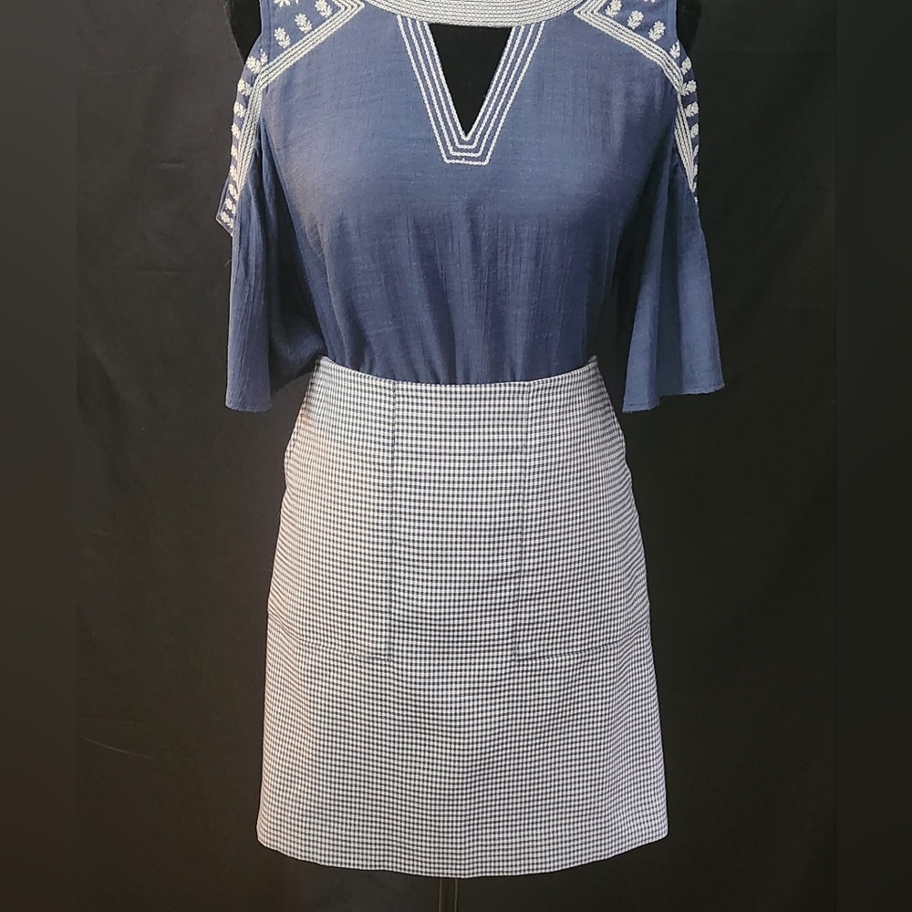 LOFT Houndstooth Mini Skirt Size 12